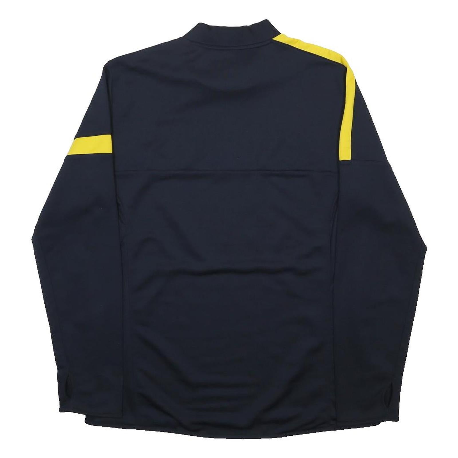 NIKE Mens Blue & Yellow Football Shirt XL Long Sleeve High Neck Qatar Foundation