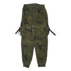 FB SISTER Womens Cotton Blend Green Camouflage Relaxed Tapered Trousers W26 L26