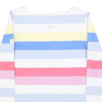 JOULES Womens Blue White Pink Striped Basic Top Long Sleeve Round Neck UK 12