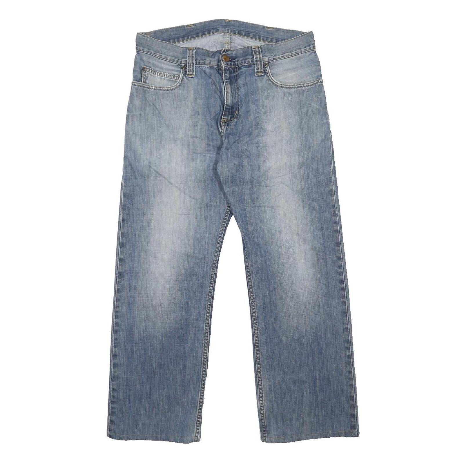 CARHARTT Mens Regular Fit Blue Denim Straight Leg Jeans W32 L26 Casual Workwear