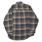 FIELD & STREAM Mens Blue Beige Plaid Shirt M Cotton Blend Button Closure Long