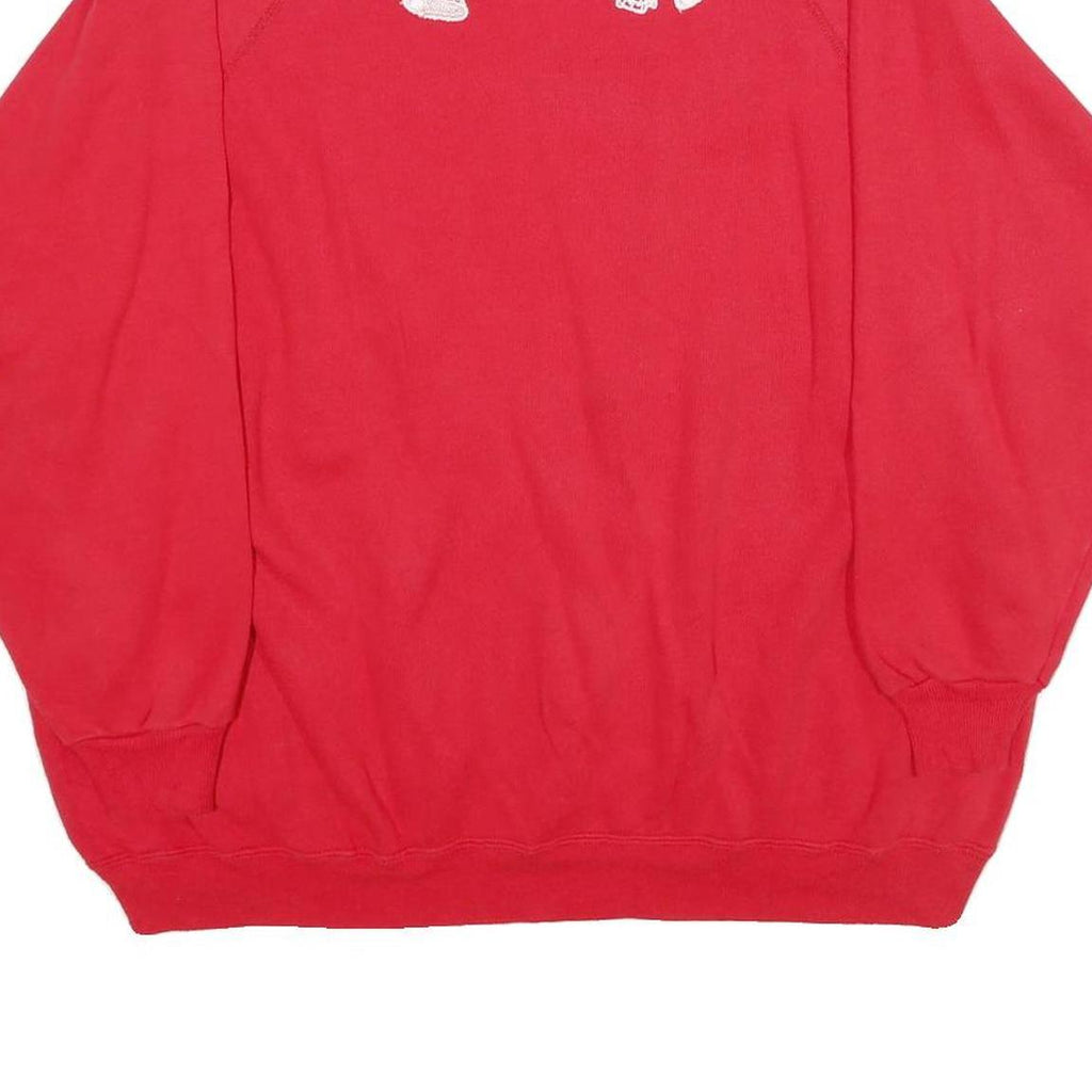 HANES Womens Red Cotton Blend Crew Neck 2XL Sweatshirt Lace Detail Pullover