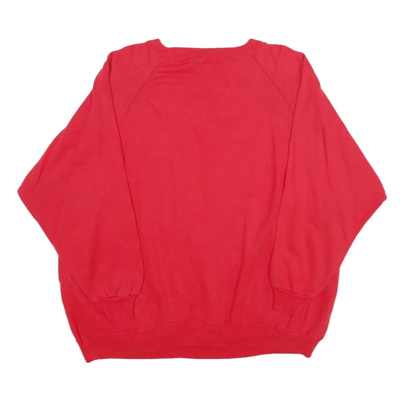 HANES Womens Red Cotton Blend Crew Neck 2XL Sweatshirt Lace Detail Pullover