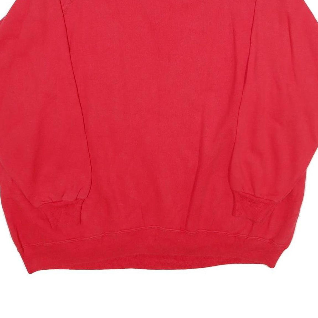 HANES Womens Red Cotton Blend Crew Neck 2XL Sweatshirt Lace Detail Pullover