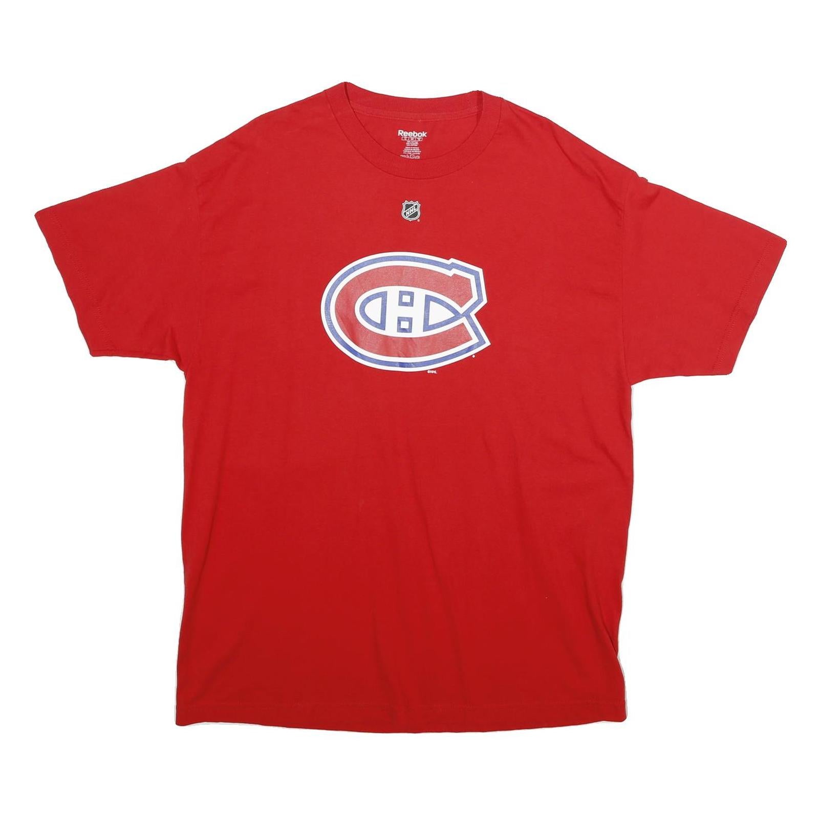 REEBOK Mens Red Montreal Canadiens NHL Graphic T-Shirt XL Short Sleeve Crew Neck