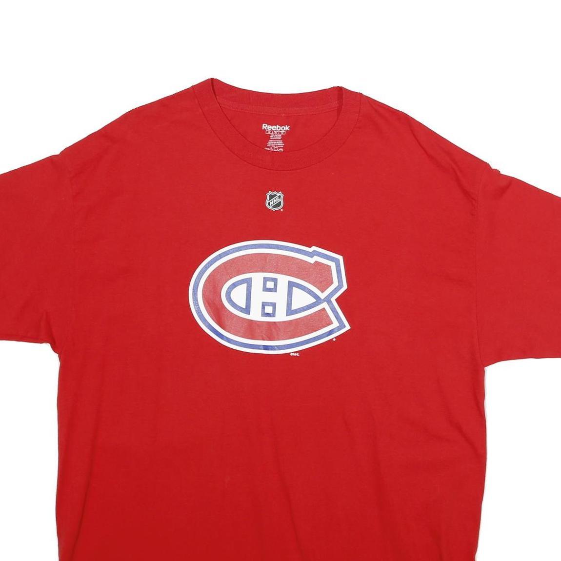REEBOK Mens Red Montreal Canadiens NHL Graphic T-Shirt XL Short Sleeve Crew Neck