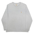CARHARTT Mens Grey Long Sleeve Crew Neck T-Shirt XL Pocket Logo Cotton Blend