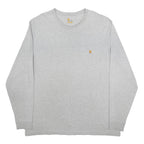 CARHARTT Mens Grey Long Sleeve Crew Neck T-Shirt XL Pocket Logo Cotton Blend