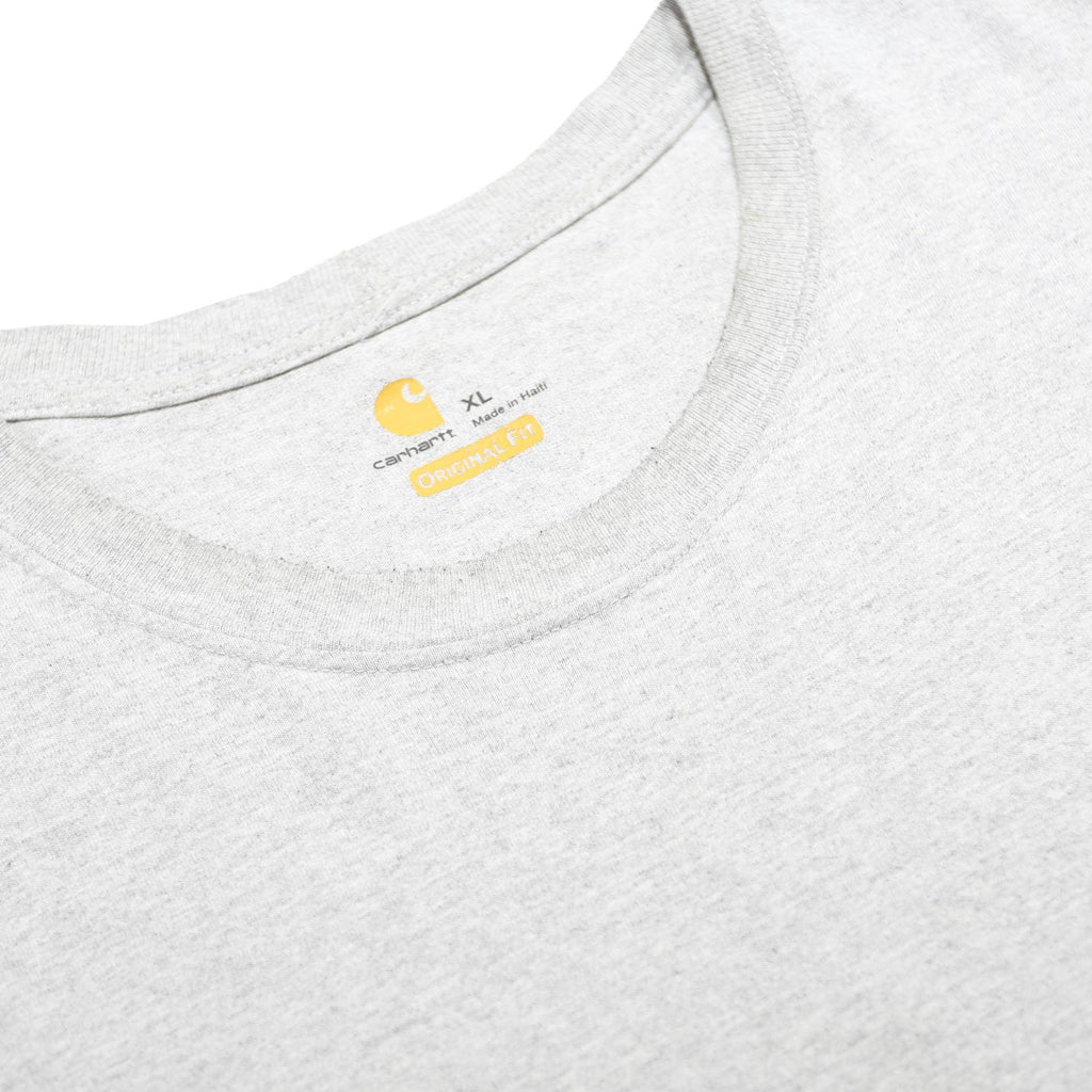 CARHARTT Mens Grey Long Sleeve Crew Neck T-Shirt XL Pocket Logo Cotton Blend