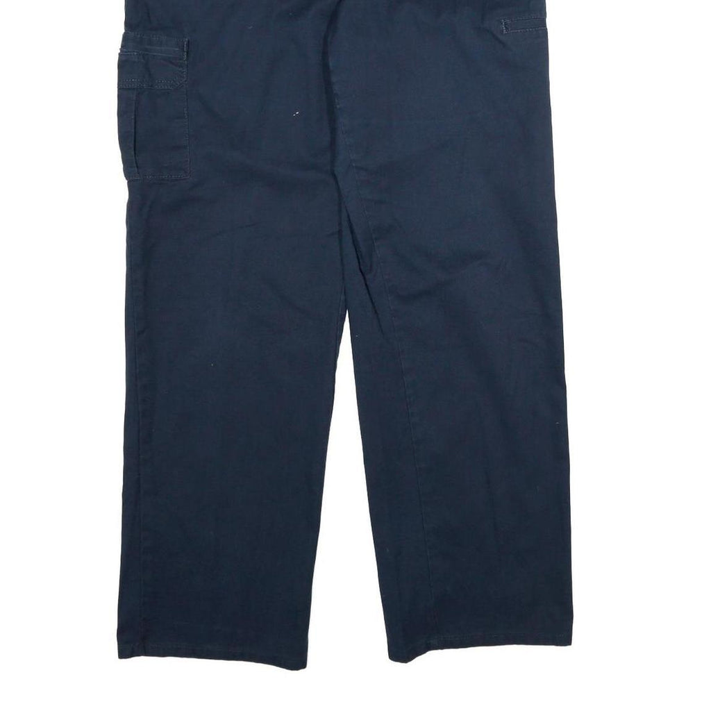 DICKIES Mens Cotton Navy Regular Fit Straight Leg Trousers W34 L31 Workwear