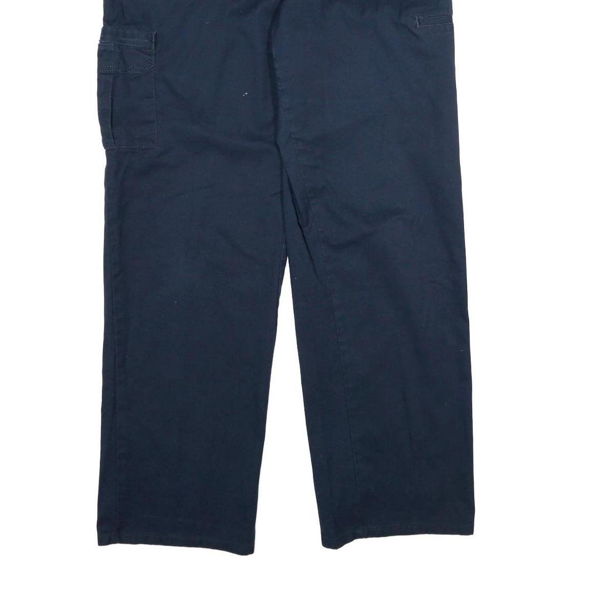 DICKIES Mens Cotton Navy Regular Fit Straight Leg Trousers W34 L31 Workwear