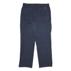 DICKIES Mens Cotton Navy Regular Fit Straight Leg Trousers W34 L31 Workwear