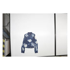 TOMMY JEANS Womens Blue Cotton Denim Jacket S Button Tie-Dye Wash Casual