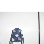 TOMMY JEANS Womens Blue Cotton Denim Jacket S Button Tie-Dye Wash Casual