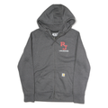 CARHARTT Mens Grey RJ Lacrosse Full Zip Hoodie L Casual Cotton Sweatshirt