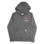 CARHARTT Mens Grey RJ Lacrosse Full Zip Hoodie L Casual Cotton Sweatshirt