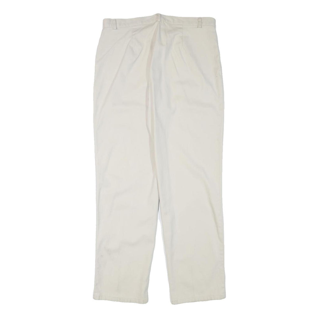 Womens Cotton Blend White Regular Straight Trousers W31 L28 Casual Wear