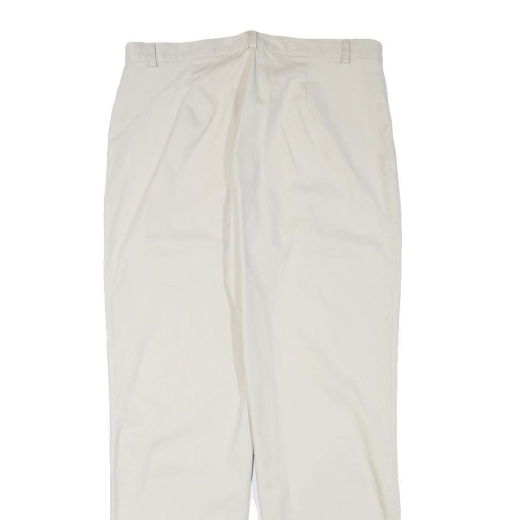 Womens Cotton Blend White Regular Straight Trousers W31 L28 Casual Wear
