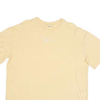 KARL KANI Mens Beige Cotton Blend T-Shirt S Short Sleeve Crew Neck Minimal Logo