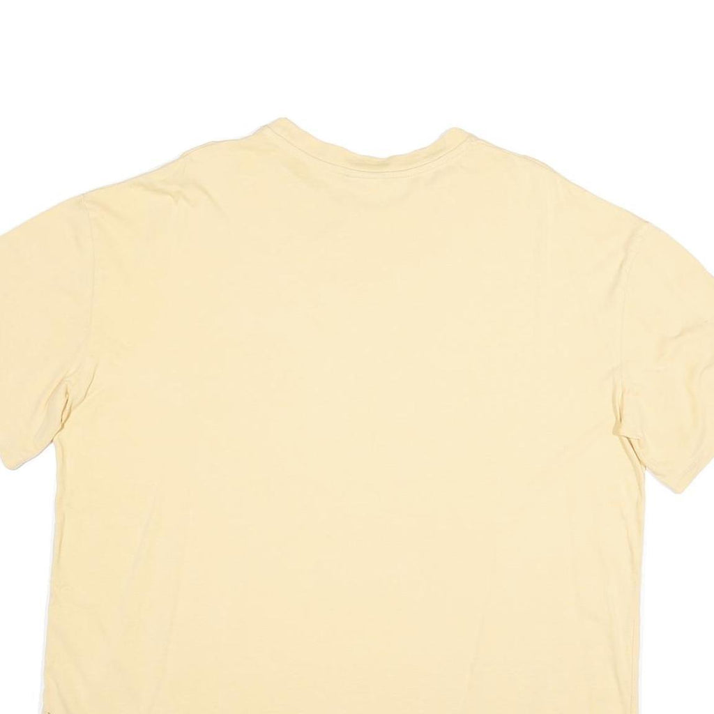 KARL KANI Mens Beige Cotton Blend T-Shirt S Short Sleeve Crew Neck Minimal Logo