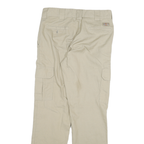 DICKIES Mens Cotton Blend Beige Regular Cargo Trousers W32 L31 Workwear Zip