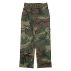 Camo Cargo Mens Trousers Green Regular Straight W27 L26