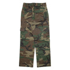 Camo Cargo Mens Trousers Green Regular Straight W27 L26