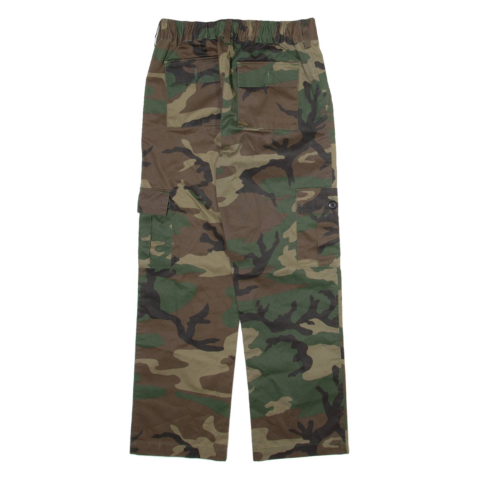 Camo Cargo Mens Trousers Green Regular Straight W27 L26