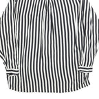ZARA BASIC Womens Black & White Striped Shirt Long Sleeve Collared L Button Up
