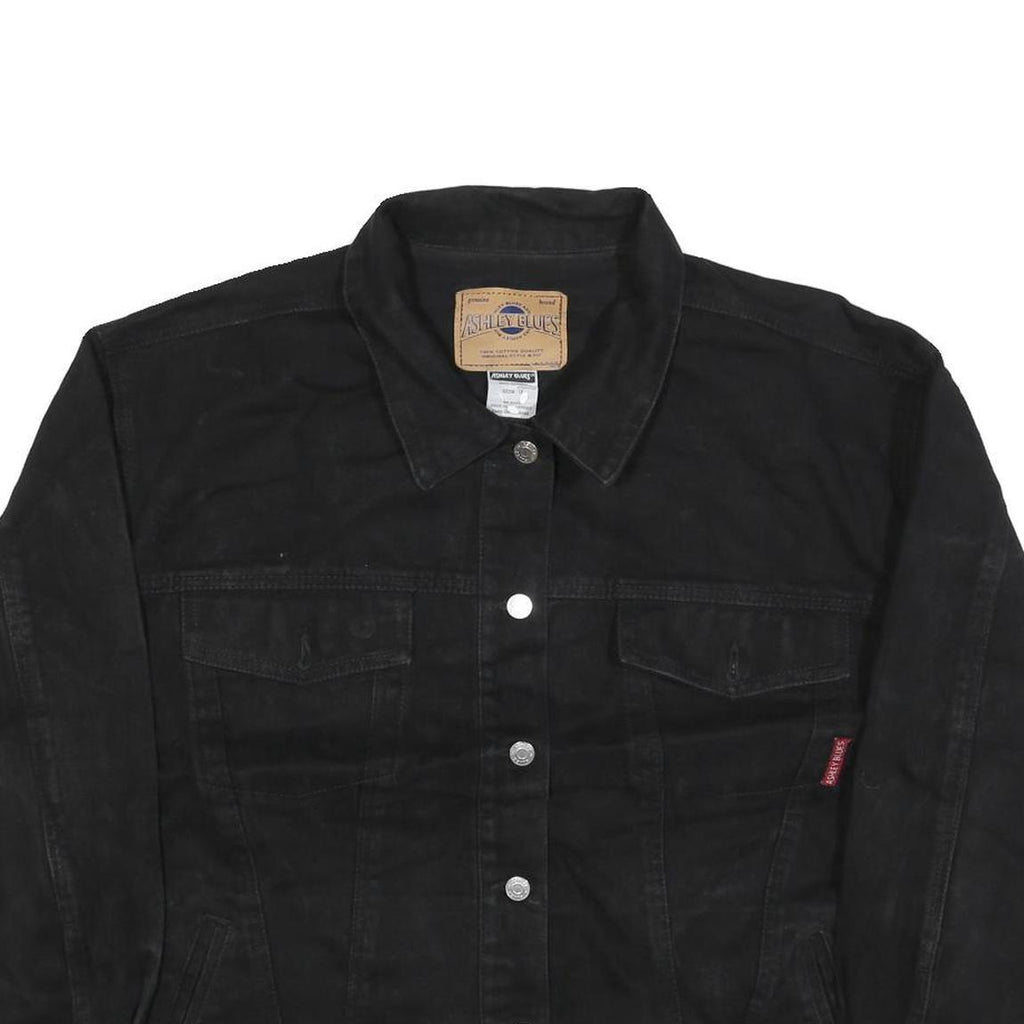 ASHLEY BLUES Womens Black Button Cotton Blend Jacket XL Casual Classic Style