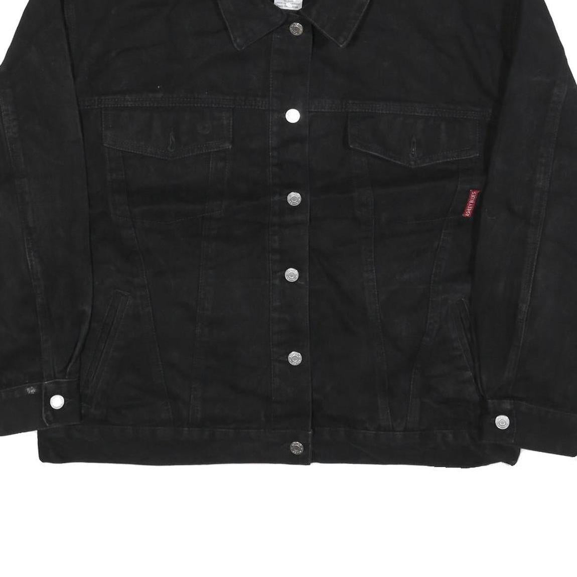 ASHLEY BLUES Womens Black Button Cotton Blend Jacket XL Casual Classic Style