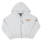 SUPERDRY Womens Grey Zip Up Hoodie UK 12 Eagle Motif Cotton Blend Casual