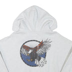 SUPERDRY Womens Grey Zip Up Hoodie UK 12 Eagle Motif Cotton Blend Casual