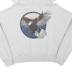 SUPERDRY Womens Grey Zip Up Hoodie UK 12 Eagle Motif Cotton Blend Casual