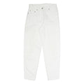 ROSALINI Womens Cotton Blend White Relaxed Tapered Trousers W29 L29 Stylish