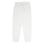 ROSALINI Womens Cotton Blend White Relaxed Tapered Trousers W29 L29 Stylish
