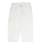 ROSALINI Womens Cotton Blend White Relaxed Tapered Trousers W29 L29 Stylish