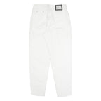 ROSALINI Womens Cotton Blend White Relaxed Tapered Trousers W29 L29 Stylish