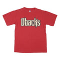 MAJESTIC Mens Red D'backs Graphic T-Shirt M Short Sleeve Crew Neck Baseball