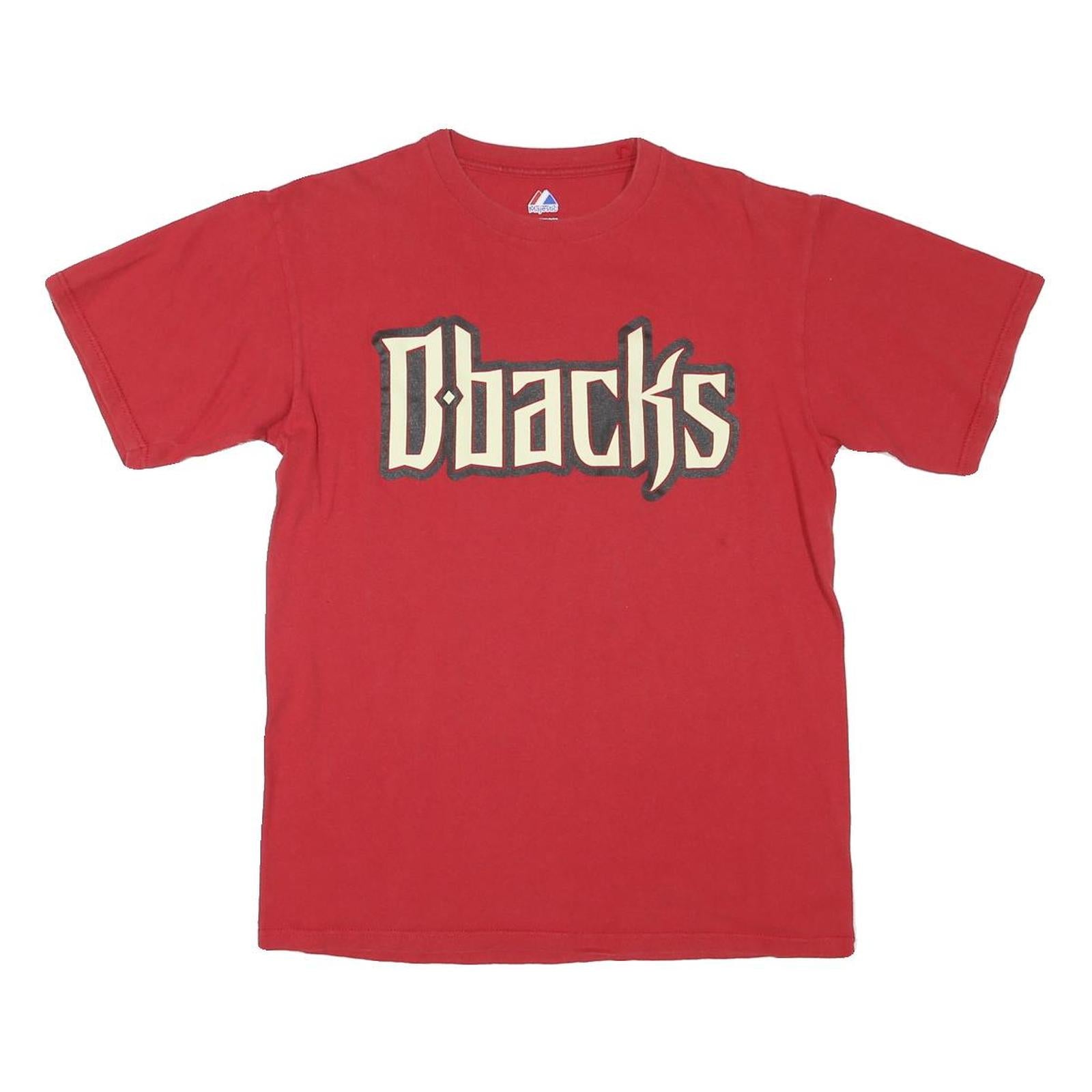 MAJESTIC Mens Red D'backs Graphic T-Shirt M Short Sleeve Crew Neck Baseball