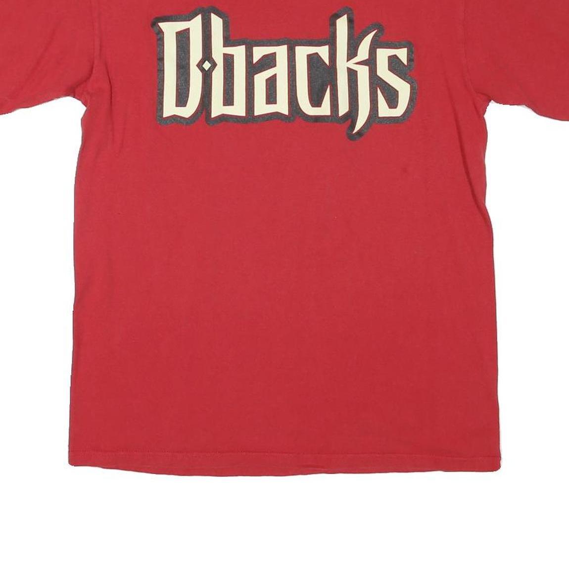 MAJESTIC Mens Red D'backs Graphic T-Shirt M Short Sleeve Crew Neck Baseball