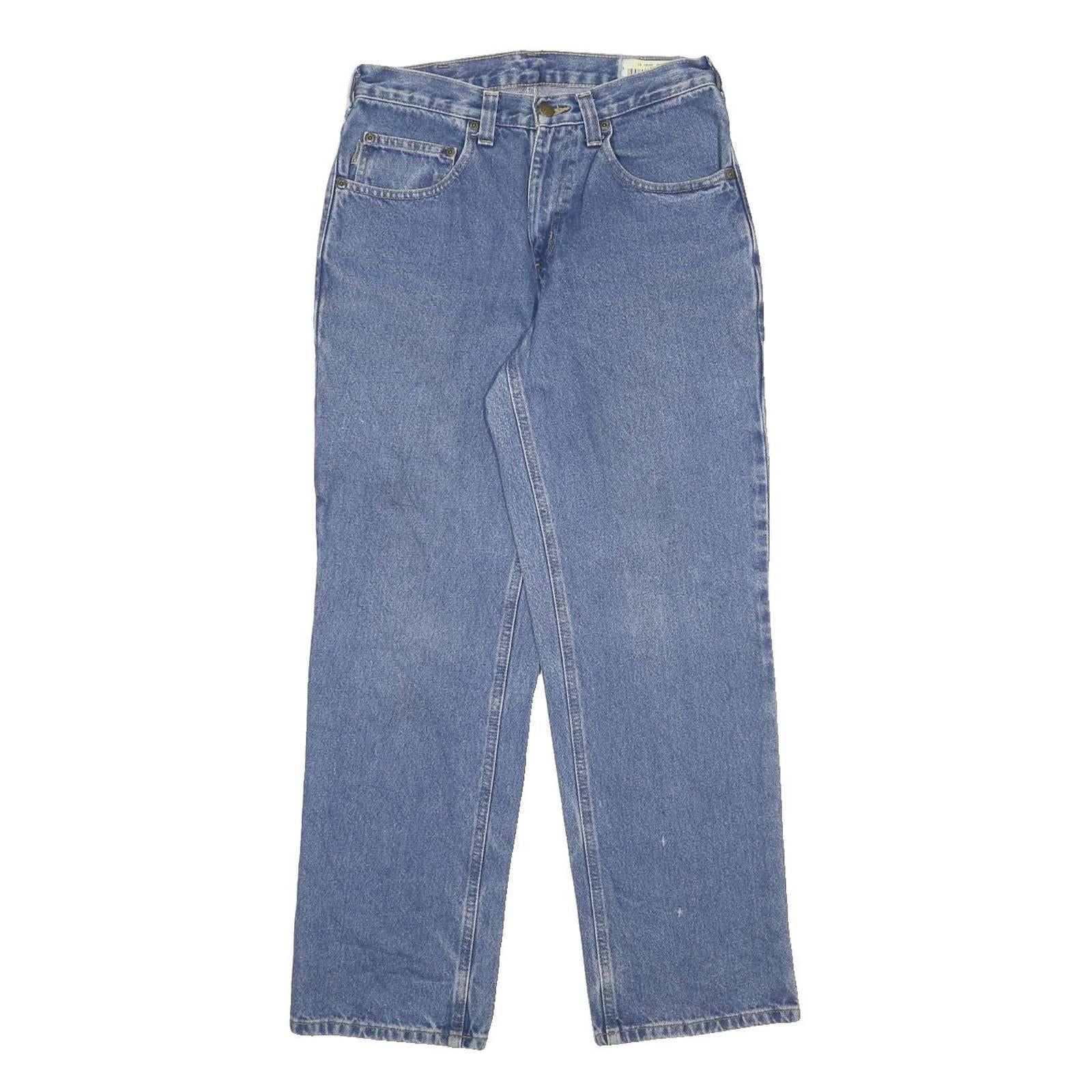 CARHARTT Mens Jeans Blue Relaxed Straight Denim Medium W29 L30 Classic Zip