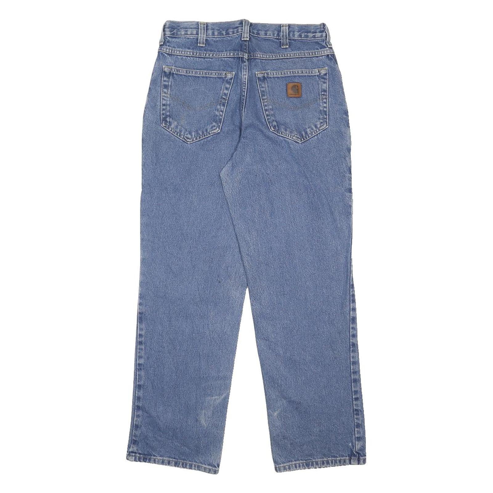 CARHARTT Mens Jeans Blue Relaxed Straight Denim Medium W29 L30 Classic Zip