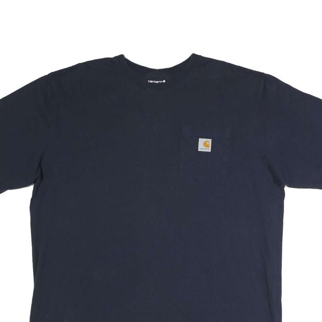 CARHARTT Mens Navy Blue Workwear Pocket T-Shirt XL Short Sleeve Crew Neck