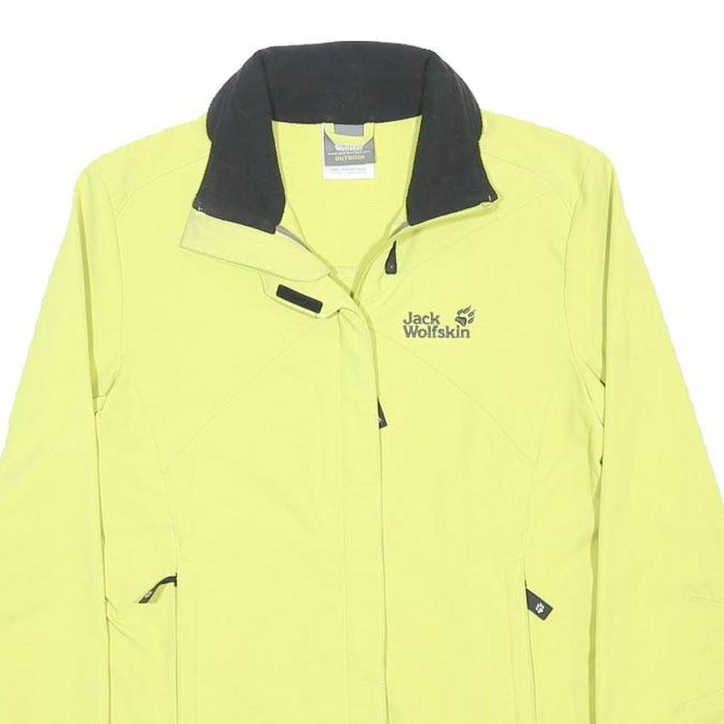 JACK WOLFSKIN Womens Yellow & Black Outdoor Jacket UK 8 Polyester Blend Zip