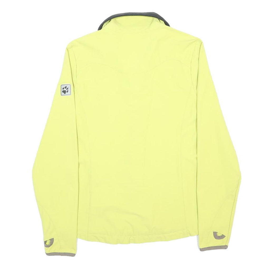 JACK WOLFSKIN Womens Yellow & Black Outdoor Jacket UK 8 Polyester Blend Zip