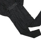 Womens Black Plain Playsuit S Collar Long Sleeve Zip Polyester Blend