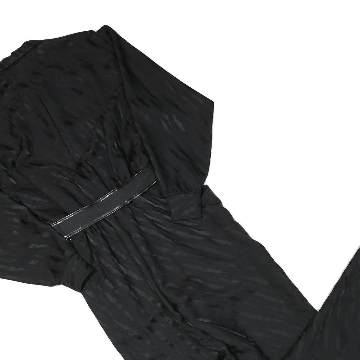 Womens Black Plain Playsuit S Collar Long Sleeve Zip Polyester Blend