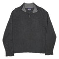 PATAGONIA Mens Dark Grey Pullover Plain Half Zip Cashmere Blend Jumper M Soft
