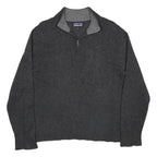 PATAGONIA Mens Dark Grey Pullover Plain Half Zip Cashmere Blend Jumper M Soft